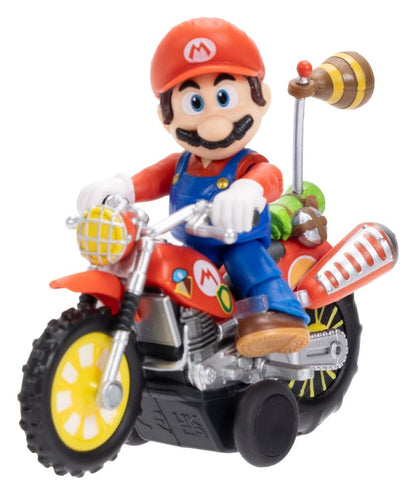 The Super Mario Galaxy Movie Action Figure with Pull Back Motorcycle Mario 6 cm Jakks Pacific