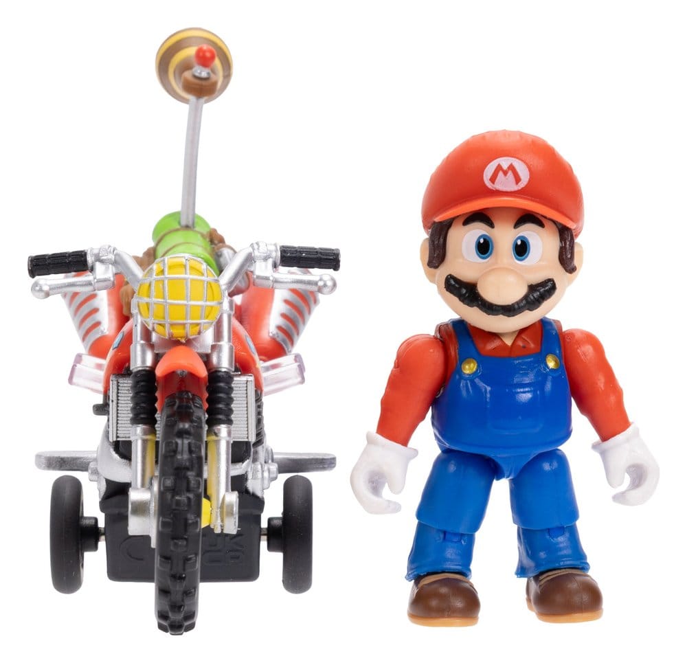 The Super Mario Galaxy Movie Action Figure with Pull Back Motorcycle Mario 6 cm Jakks Pacific