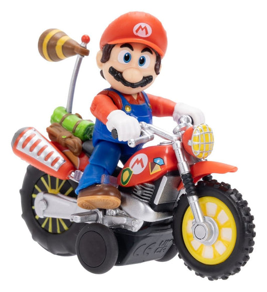 The Super Mario Galaxy Movie Action Figure with Pull Back Motorcycle Mario 6 cm Jakks Pacific