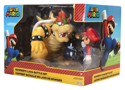 World of Nintendo Action Figure 3-Pack Mario vs. Bowser Lava Battle 6-15 cm Jakks Pacific