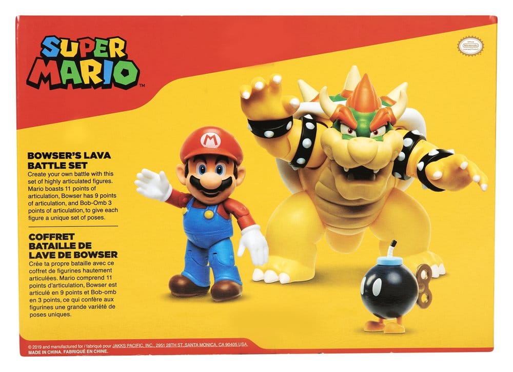World of Nintendo Action Figure 3-Pack Mario vs. Bowser Lava Battle 6-15 cm Jakks Pacific