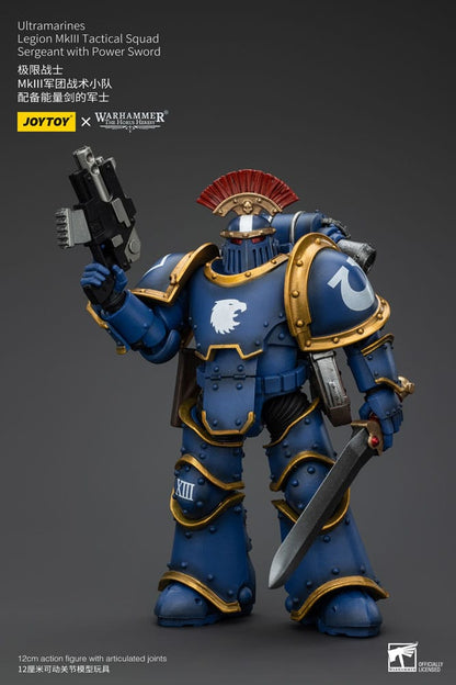 Warhammer The Horus Heresy Action Figure 1/18 Ultramarines Legion MKIII Tactical Squad Sergeant with Power Sword 12 cm