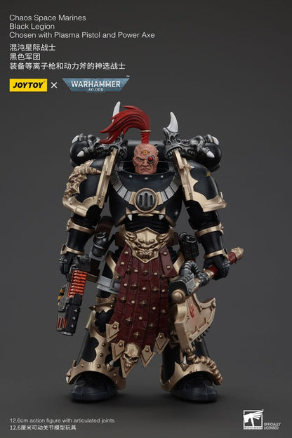 Warhammer 40k Action Figure Chaos Space Marines Black Legion Chosen with Plasma Pistol and Power Axe 20 cm Joy Toy (CN)