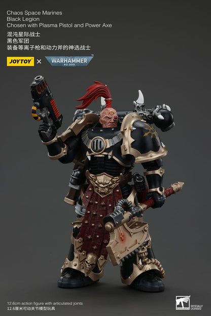 Warhammer 40k Action Figure Chaos Space Marines Black Legion Chosen with Plasma Pistol and Power Axe 20 cm Joy Toy (CN)
