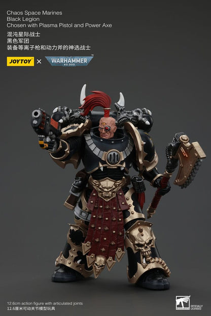 Warhammer 40k Action Figure Chaos Space Marines Black Legion Chosen with Plasma Pistol and Power Axe 20 cm Joy Toy (CN)
