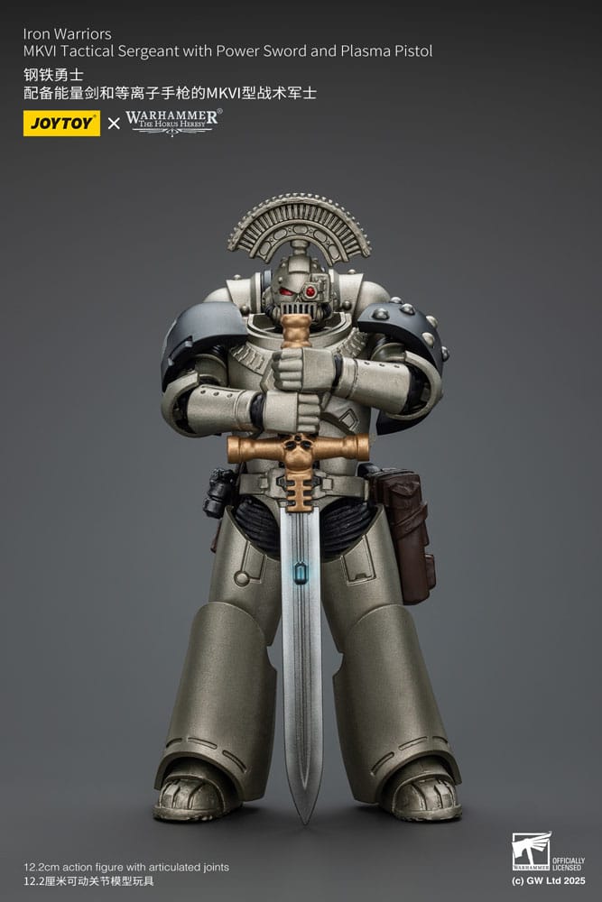 Warhammer The Horus Heresy Action Figure 1/18 lron Warriors MKVI Tactical Sergeant with Power Sword and Plasma Pistol 12 cm Joy Toy (CN)