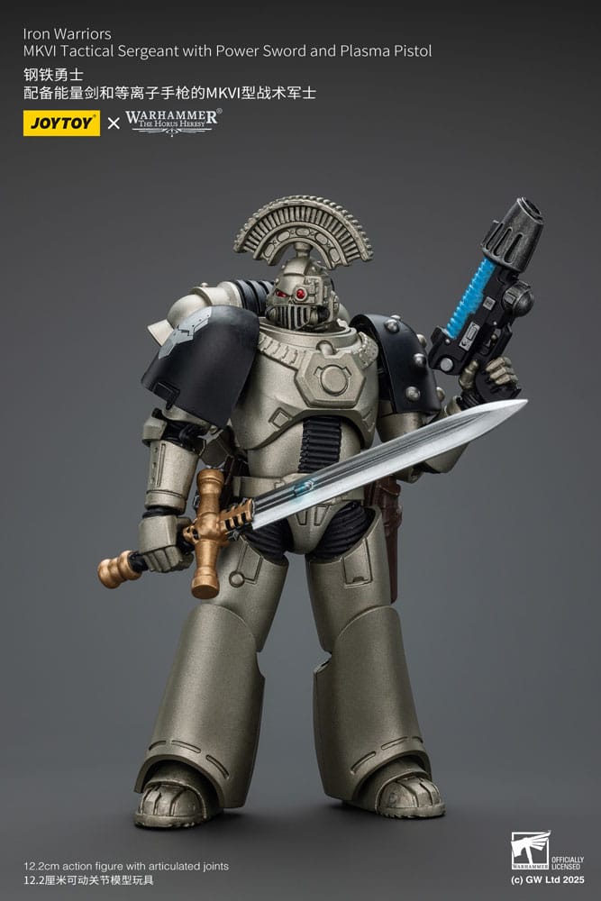 Warhammer The Horus Heresy Action Figure 1/18 lron Warriors MKVI Tactical Sergeant with Power Sword and Plasma Pistol 12 cm Joy Toy (CN)
