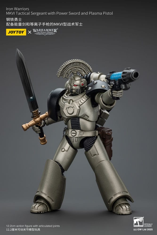 Warhammer The Horus Heresy Action Figure 1/18 lron Warriors MKVI Tactical Sergeant with Power Sword and Plasma Pistol 12 cm Joy Toy (CN)