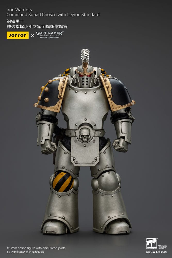 Warhammer The Horus Heresy Action Figure 1/18 lron Warriors Command Squad Chosen with Legion Standard 12 cm Joy Toy (CN)