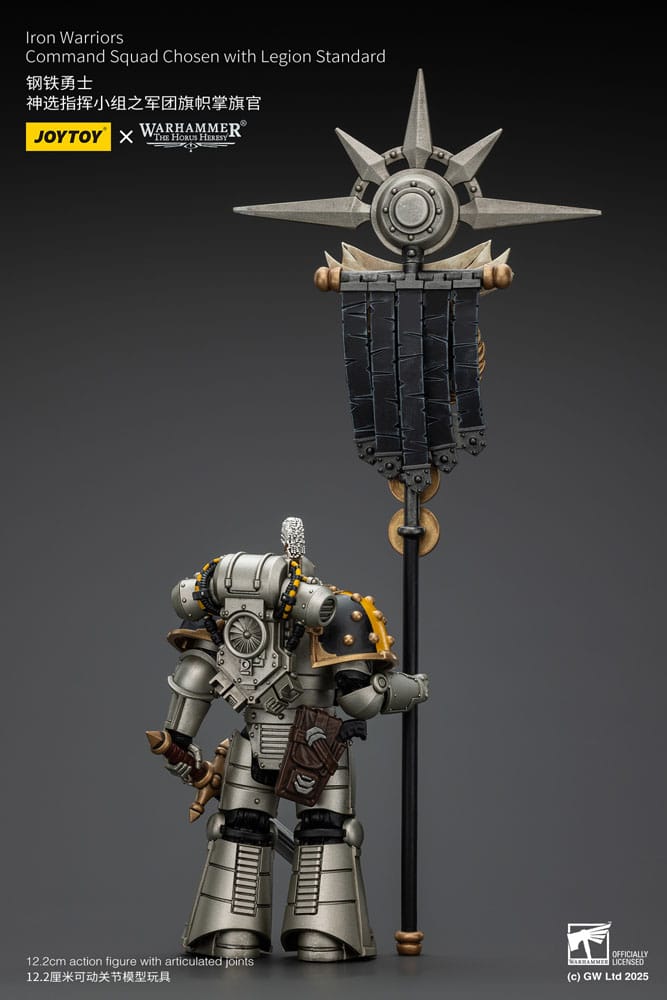 Warhammer The Horus Heresy Action Figure 1/18 lron Warriors Command Squad Chosen with Legion Standard 12 cm Joy Toy (CN)