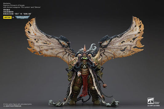 Warhammer 40k Action Figure 1/18 Mortarion Daemon Primarch of Nurgle with Ancient weapons The Lantern and Silence 21 cm Joy Toy (CN)