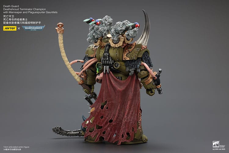 Warhammer 40k Action Figure 1/18 Death Guard Deathshroud Terminator Champion with Manreaper and Plaguespurter Gauntlets 14 cm