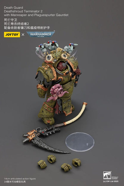 Warhammer 40k Action Figure 1/18 Death Guard Deathshroud Terminator Champion with Manreaper and Plaguespurter Gauntlets 14 cm