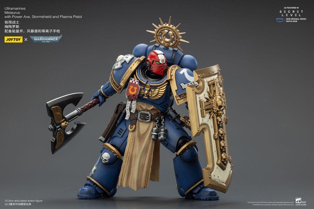 Warhammer 40,000 Action Figure Ultramarines Metaurus with Power Axe, Stormshield and Plasma Pistol 13 cm Joy Toy (CN)
