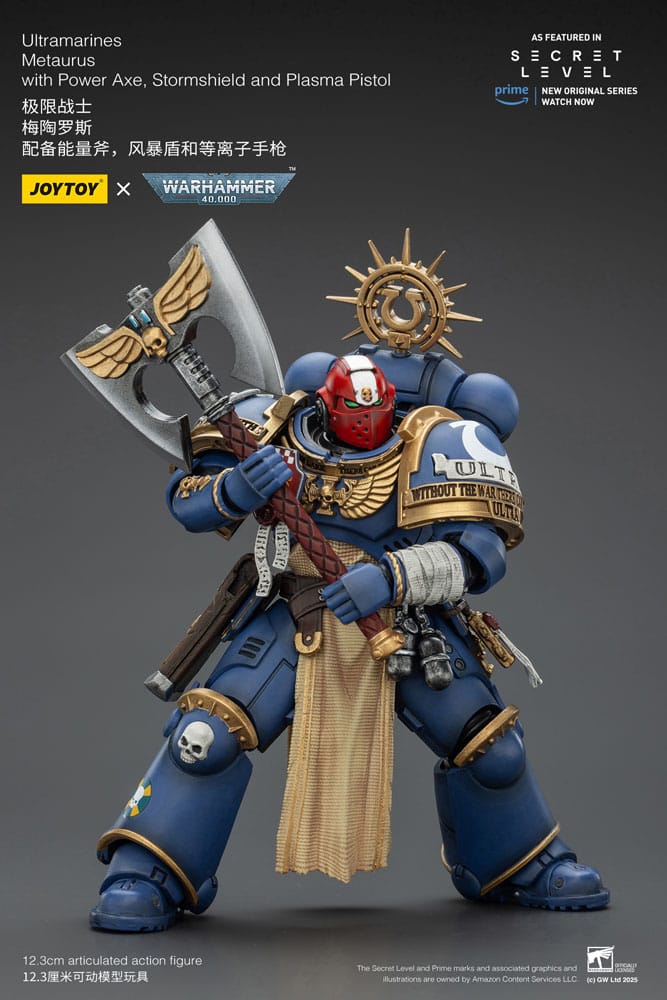 Warhammer 40,000 Action Figure Ultramarines Metaurus with Power Axe, Stormshield and Plasma Pistol 13 cm Joy Toy (CN)