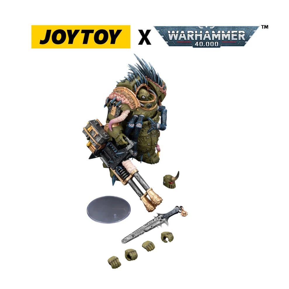 Warhammer 40,000 Action Figure Death Guard Blightlord Terminator 1 with Reaper Autocannon and Bubotic Blades 14 cm