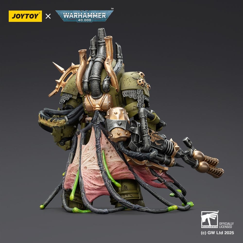 Warhammer 40,000 Action Figure Death Guard Lord of Virulence with Power Fist and Twin Plague Spewer 14 cm