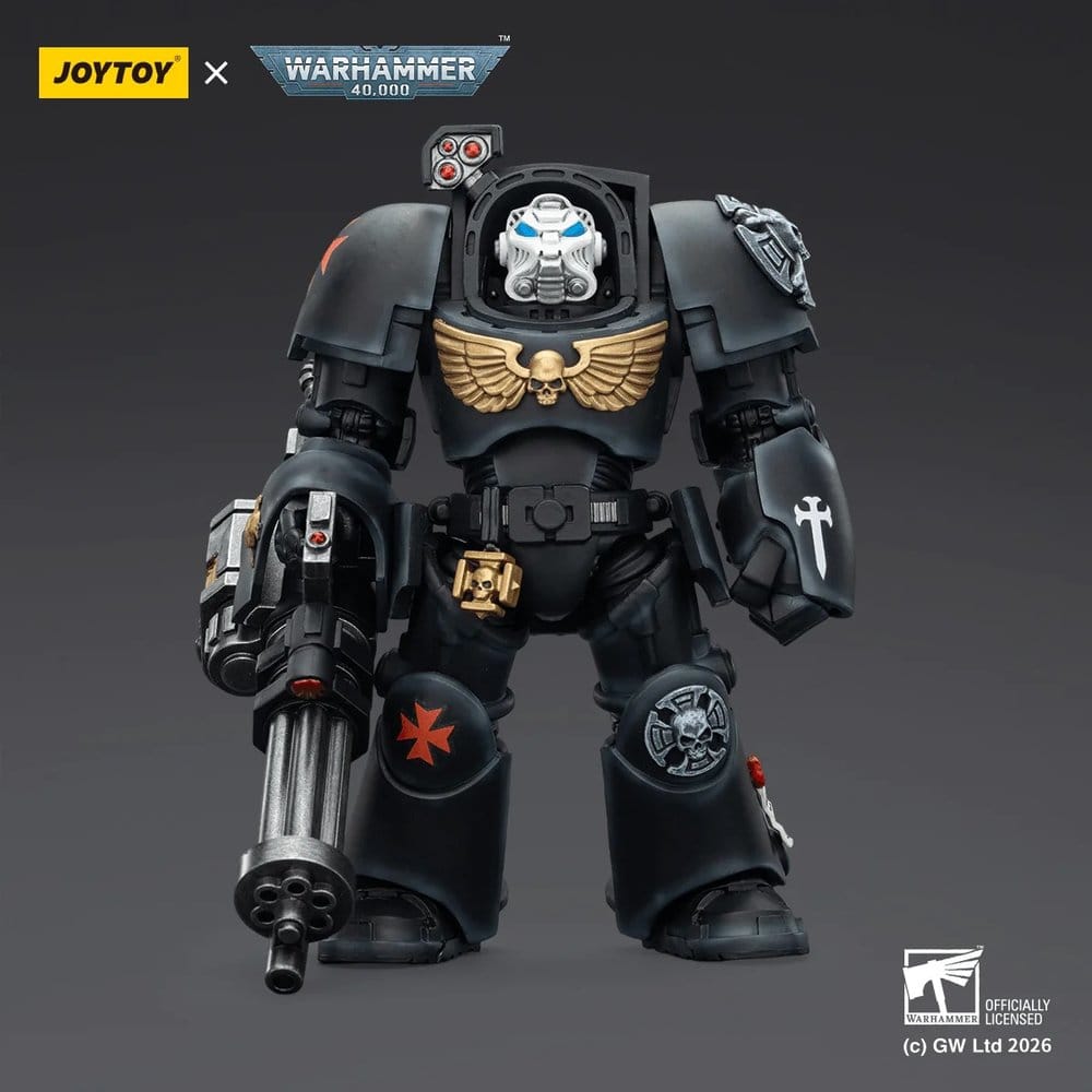 Warhammer 40,000 Action Figure Black Templars Terminator 3 with Power Fist and Assault Cannon 14 cm