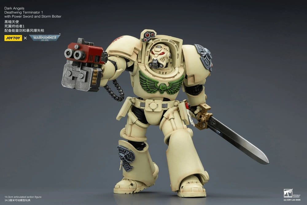 Warhammer 40,000 Action Figure Dark Angels Deathwing Terminator 1 with Power Sword and Storm Bolter 14 cm Joy Toy (CN)