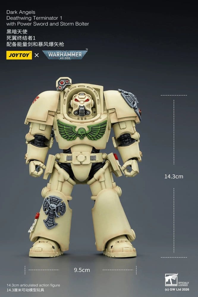 Warhammer 40,000 Action Figure Dark Angels Deathwing Terminator 1 with Power Sword and Storm Bolter 14 cm Joy Toy (CN)
