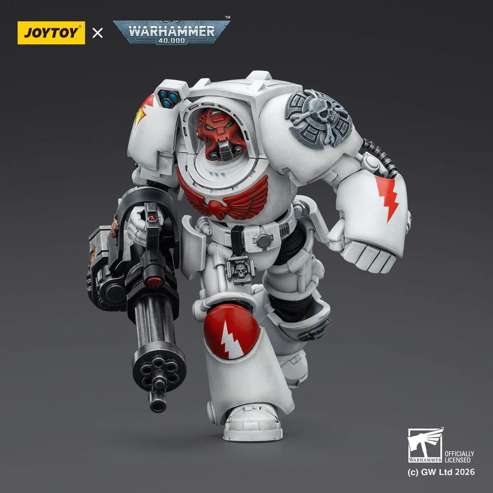 Warhammer 40,000 Action Figure White Scars Terminator 3 with Power Fist and Assault Cannon 14 cm Joy Toy (CN)