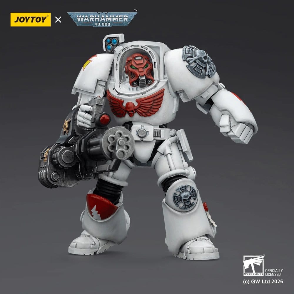 Warhammer 40,000 Action Figure White Scars Terminator 3 with Power Fist and Assault Cannon 14 cm Joy Toy (CN)