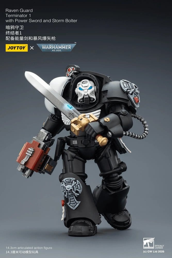 Warhammer 40,000 Action Figure Raven Guard Terminator 1 with Power Sword and Storm Bolter 14 cm Joy Toy (CN)
