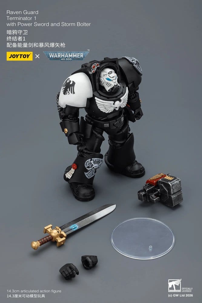 Warhammer 40,000 Action Figure Raven Guard Terminator 1 with Power Sword and Storm Bolter 14 cm Joy Toy (CN)