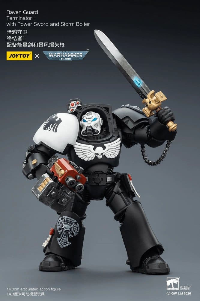 Warhammer 40,000 Action Figure Raven Guard Terminator 1 with Power Sword and Storm Bolter 14 cm Joy Toy (CN)