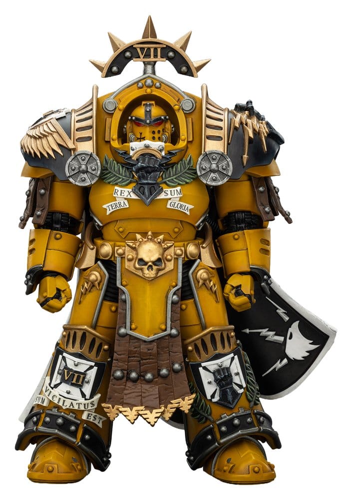 Warhammer Imperial Fists Action Figure Legion Praetor in Tartaros Terminator Armourwith Power Sword and Vigil Storm Shield 14 cm Joy Toy (CN)
