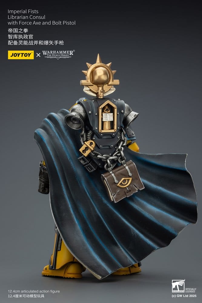 Warhammer Imperial Fists Action Figure Librarian Consulwith Force Axe and Bolt Pistol 12 cm Joy Toy (CN)