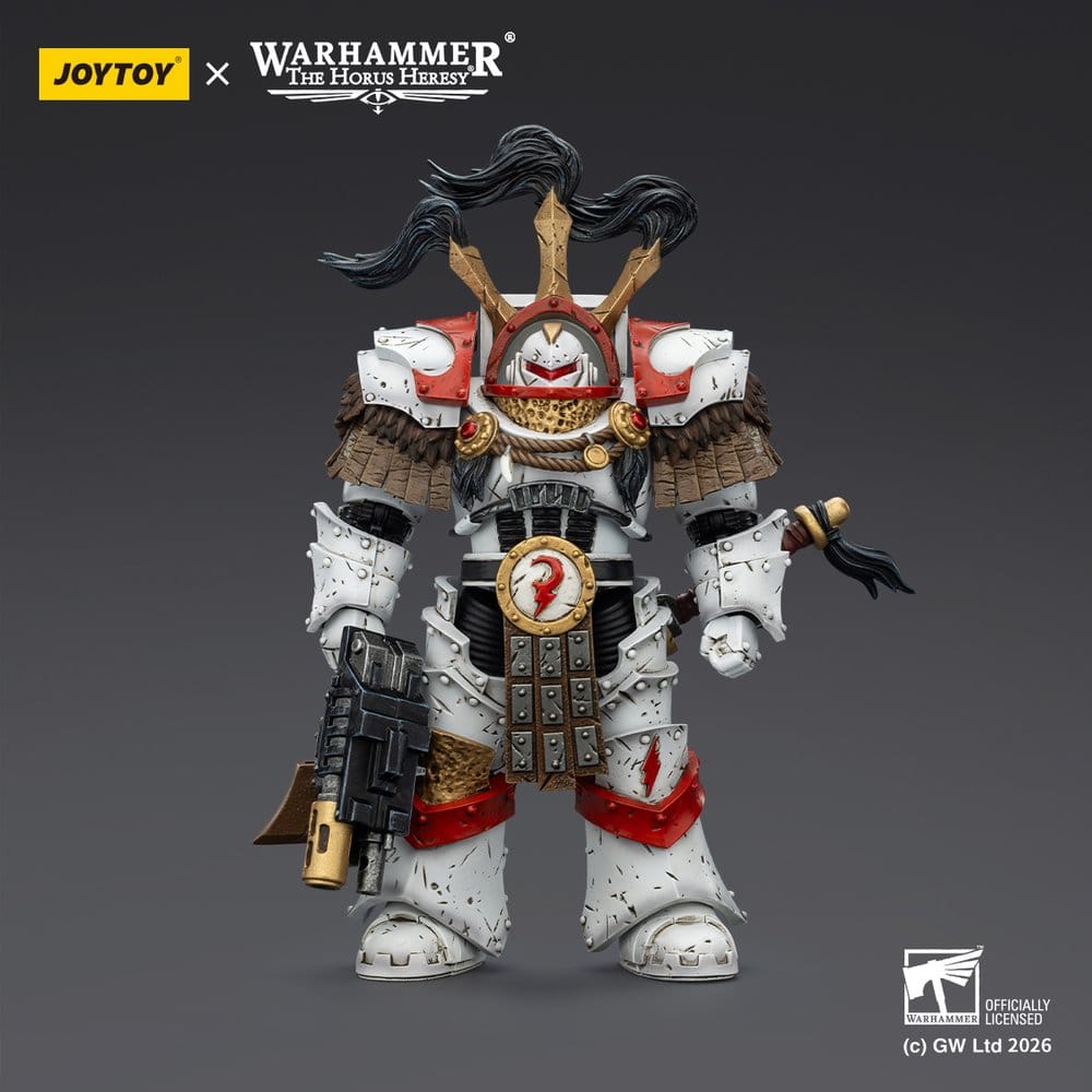 Warhammer 40,000 Action Figure White Scars Legion Praetor in Cataphractii Terminator Armour with Cyber Hawk Chogorian sword and combi-melta 14 cm Joy Toy (CN)