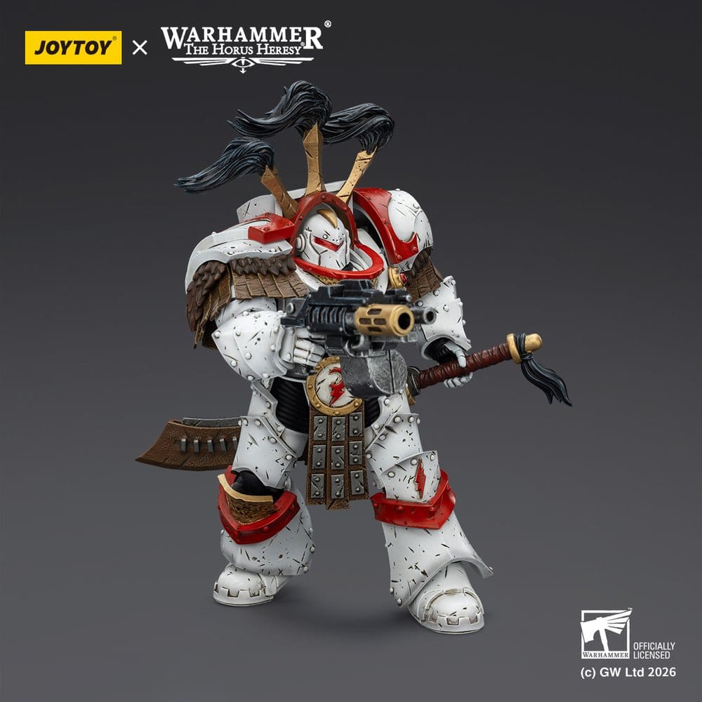 Warhammer 40,000 Action Figure White Scars Legion Praetor in Cataphractii Terminator Armour with Cyber Hawk Chogorian sword and combi-melta 14 cm Joy Toy (CN)