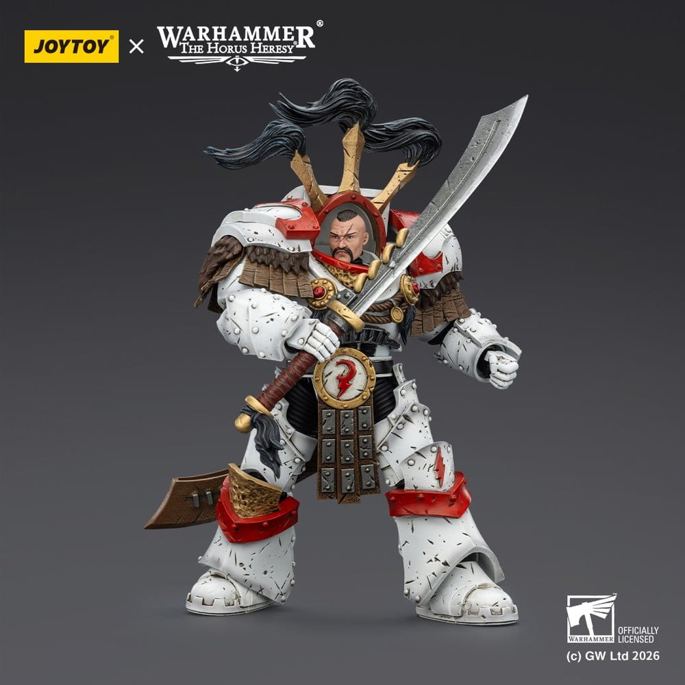 Warhammer 40,000 Action Figure White Scars Legion Praetor in Cataphractii Terminator Armour with Cyber Hawk Chogorian sword and combi-melta 14 cm Joy Toy (CN)
