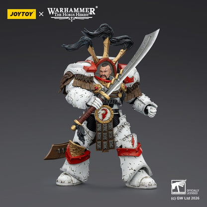 Warhammer 40,000 Action Figure White Scars Legion Praetor in Cataphractii Terminator Armour with Cyber Hawk Chogorian sword and combi-melta 14 cm Joy Toy (CN)