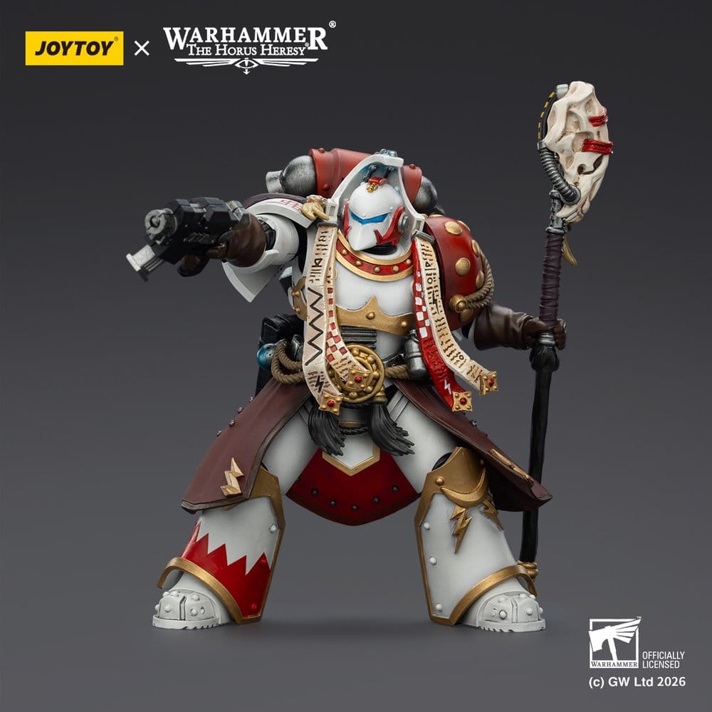 Warhammer 40,000 Action Figure White Scars Stormseer Consulwith Force Staff and Bolt Pistol 12 cm Joy Toy (CN)