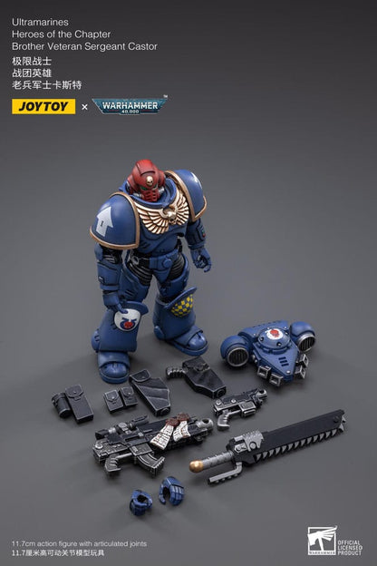 Warhammer 40k Action Figure 1/18 Ultramarines Heroes of the Chapter Brother Veteran Sergeant Castor 12 cm Action figures