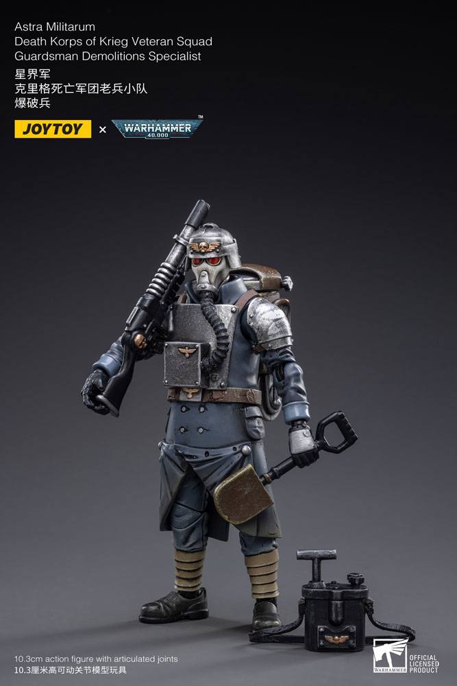 Warhammer 40k Action Figure 1/18 Death Korps of Krieg Veteran Squad Guardsman Demolitions Specialist 10 cm Joy Toy (CN)