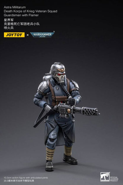 Warhammer 40k Action Figure 1/18 Death Korps of Krieg Veteran Squad Guardsman with Flamer 10 cm Joy Toy (CN)