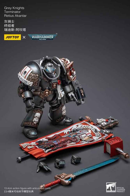 Warhammer 40k Action Figure 1/18 Grey Knights Terminator Retius Akantar 13 cm