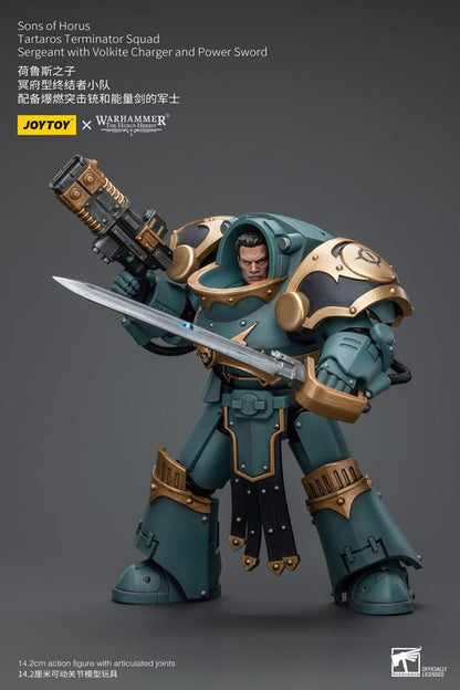 Warhammer The Horus Heresy Action Figure 1/18 Tartaros Terminator Squad Sergeant With Volkite Charger And Power Sword 12 cm