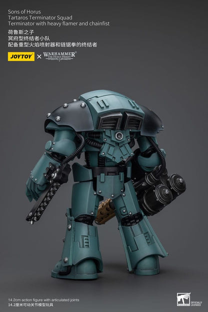 Warhammer The Horus Heresy Action Figure 1/18 Tartaros Terminator Squad Terminator With Heavy Flamer And Chainfist 12 cm