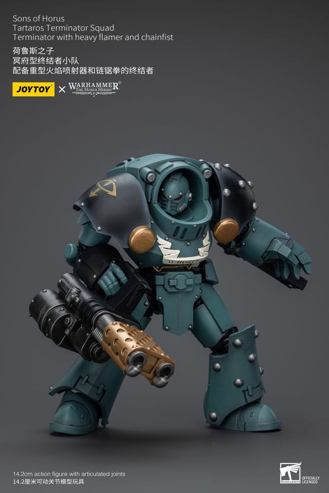 Warhammer The Horus Heresy Action Figure 1/18 Tartaros Terminator Squad Terminator With Heavy Flamer And Chainfist 12 cm