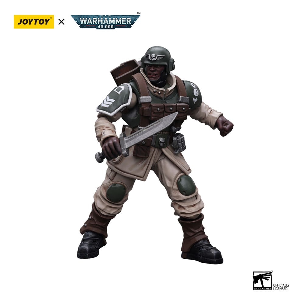 Warhammer 40k Action Figure 1/18 Astra Militarum Cadian Command Squad Veteran with Regimental Standard 12 cm - FanofThings.co.uk