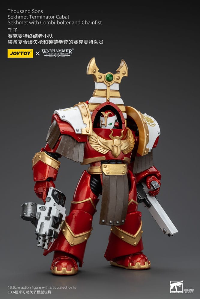 Warhammer The Horus Heresy Action Figure 1/18 Thousand Sons Sekhmet Terminator Cabal Sekhmet with Combi-Bolter and Chainfist 14 cm Joy Toy (CN)