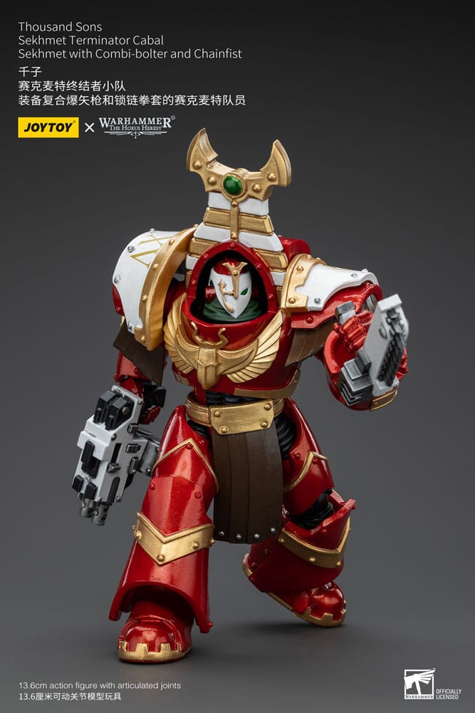 Warhammer The Horus Heresy Action Figure 1/18 Thousand Sons Sekhmet Terminator Cabal Sekhmet with Combi-Bolter and Chainfist 14 cm Joy Toy (CN)