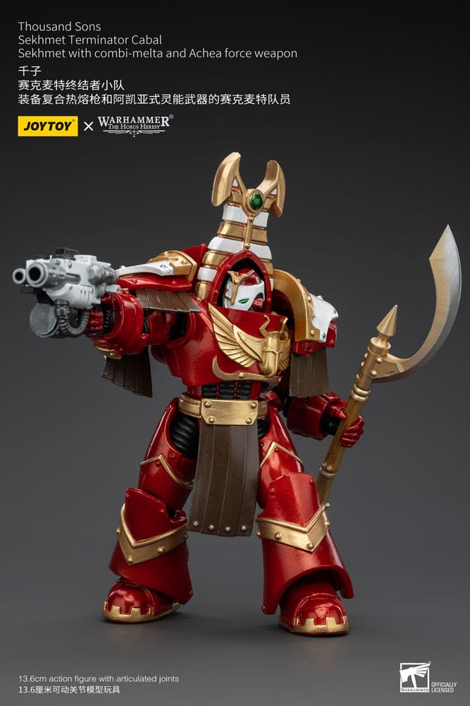 Warhammer The Horus Heresy Action Figure 1/18 Thousand Sons Sekhmet Terminator Cabal Sekhmet with Combi-Melta and Achea Force Weapon 14 cm Joy Toy (CN)