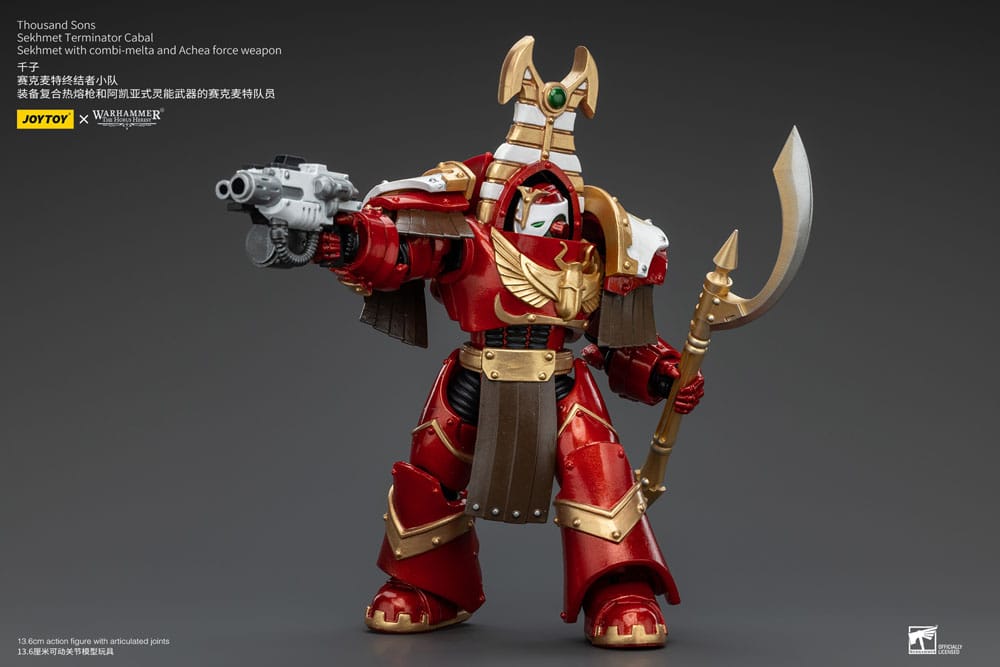 Warhammer The Horus Heresy Action Figure 1/18 Thousand Sons Sekhmet Terminator Cabal Sekhmet with Combi-Melta and Achea Force Weapon 14 cm Joy Toy (CN)