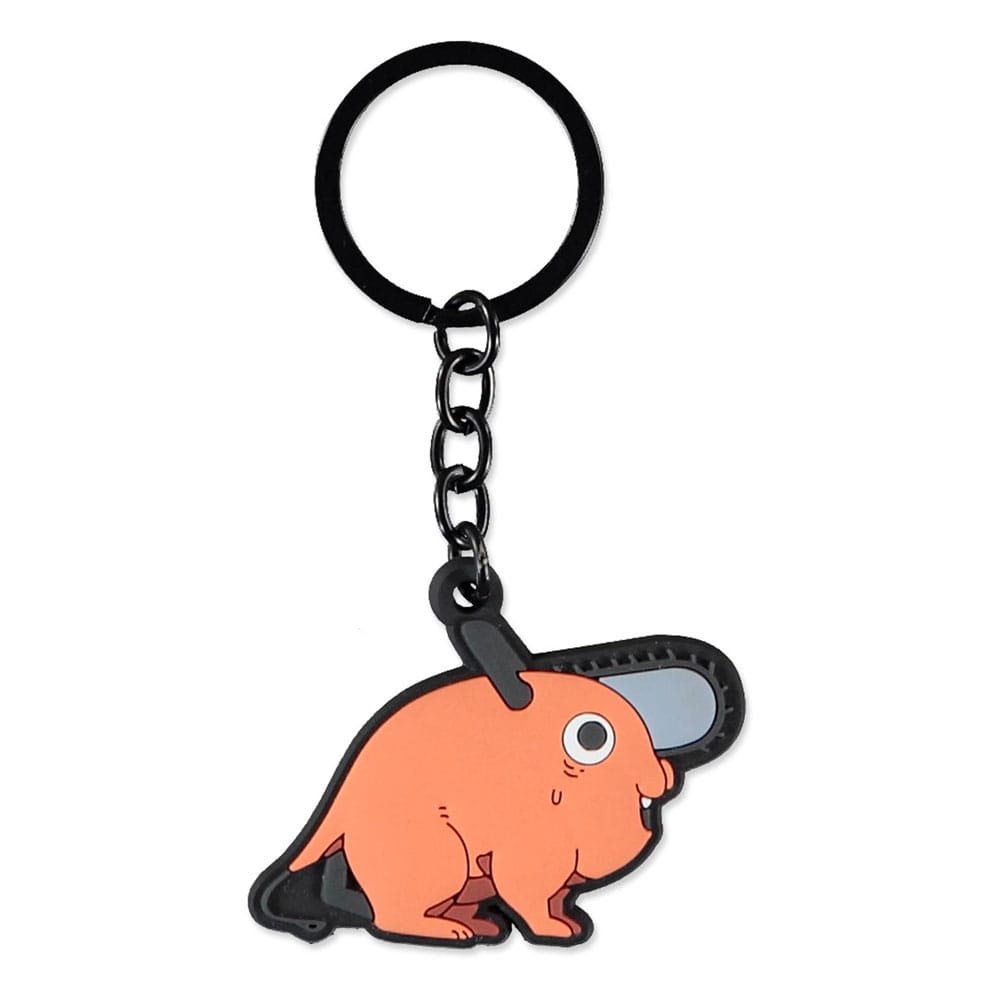 Chainsaw Man Rubber Keychain Pochita Sitting Difuzed