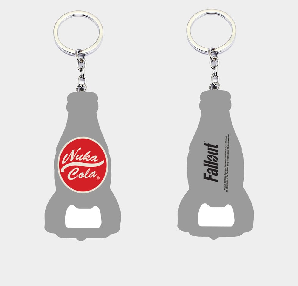 Fallout Keychain with Bottle Opener Nuka Cola Logo Difuzed